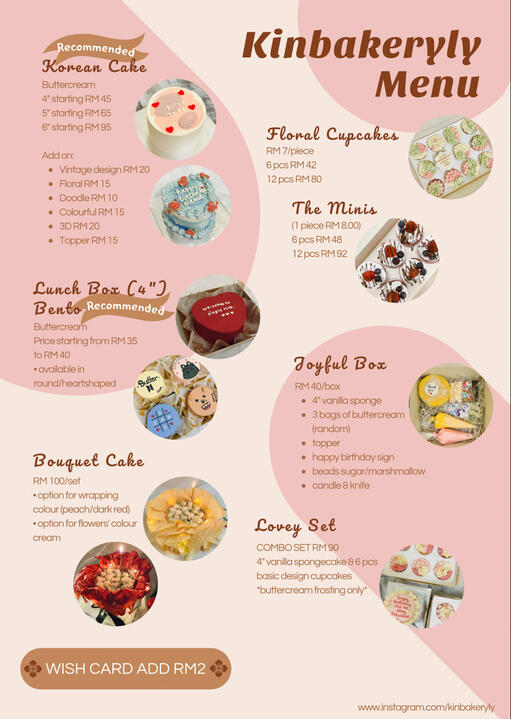 Cake Menu