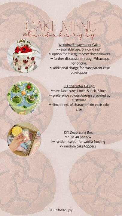 Cake Menu